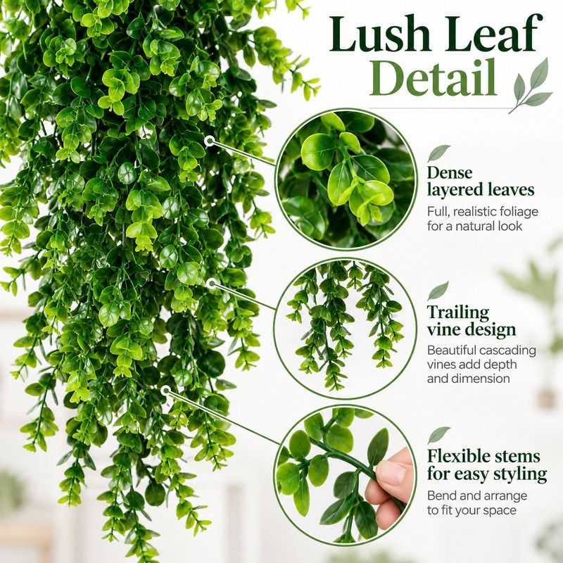 Artificial Hanging Eucalyptus Vine for Home & Events – UV-Resistant