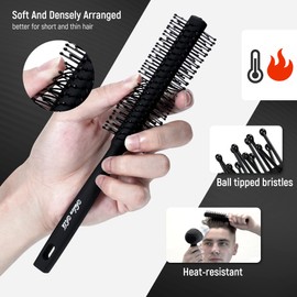 SalonSilk Hair Brush for Men, 5Pcs men hair brush Professional Styling Comb Set for All Hair Types and Styles, No More Tangle Hairbrush for Dry or Wet Pick Barber Brush Tools