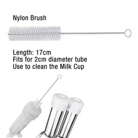 Flexible Nylon Bristle Tip Stainless Steel Long (61”) and Short (3.3”) Handy Cleaning Brush Aquarium Water Filter Pipe Air Tube Hose Straw Milking Machine Cleaner Tools