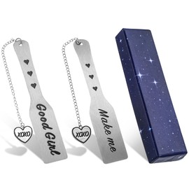 Yuanchu Funny Bookmark Gift Set, 2Pcs Stainless Steel Bookmarks with Chain for Reading Women Book Lovers Gifts Book Accessories for Book Lover Spicy Reader Gifts Friendship Gifts