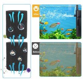 hygger Aquarium Filter Aquarium Sponge Filter Adjustable Aquarium Inner Filter 10W Ultra Quiet Aquarium Submersible Filter for 15-30 Gallon Tank for Ventilation Filtration Oxygen Supply Circus