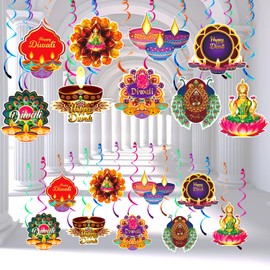 Diwali Decorations Hanging Swirls Deepavali Hanging Swirls for Indian Festival Diwali Themed Deepavali Party Supplies for Home Diwali Decorations for Home Diwali Decorations for Party