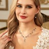 EVER FAITH CZ Crystal Elegant Leaf Vine Cream Artificial Pearl