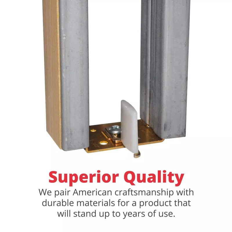 Johnson Hardware Hidden Brass Aluminum Pocket Door Guide Kit 2041PLBG