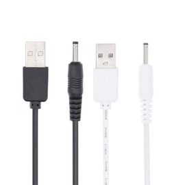 FitTurn 5V DC Power Cord USB to DC 3.5mm x 1.35mm Barrel Jack Adapter Connector Charging Cable Plug (Black+White)