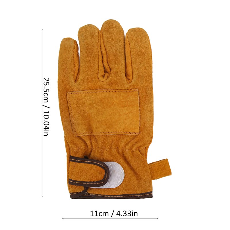 Heat Resistant Gloves Calf Leather Polyester Hand Protection BBQ Grill