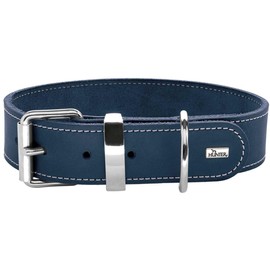 HUNTER AALBORG SPECIAL Dog Collar, Leather, Durable, Comfortable, 40 (S), Dark Blue