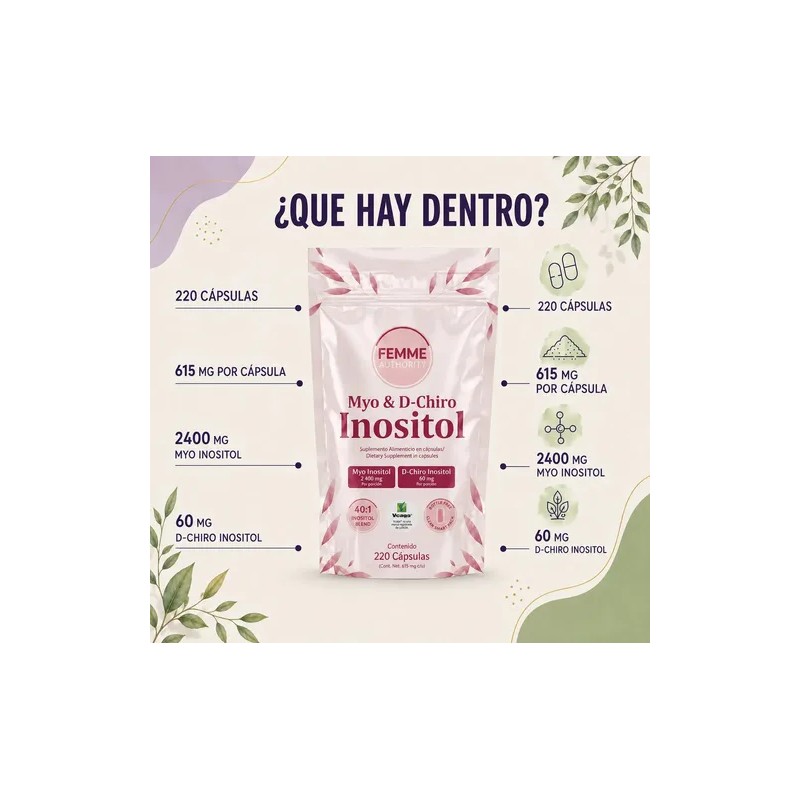 Inositol Myo + D-chiro Femme 220 Cápsulas Para Mujer Sabor