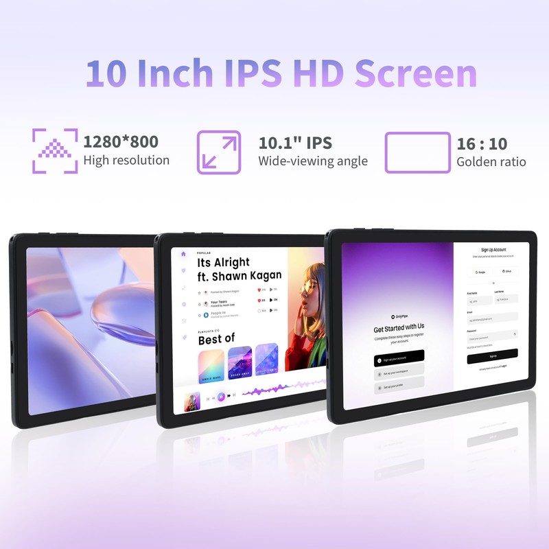 Veidoo 10.1-Inch Tablet, 8 GB RAM 64GB ROM（Included 4GB Virtual