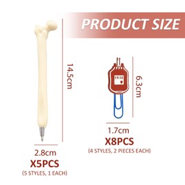 LSYYSL 5 Bone Modeling Pens And 8 Paper Clips, Creative Modeling Pens, Novel And Funny Stationery, Cute Ballpoint Pens