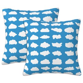 Naqiuli Cloud Throw Pillow Cover Case Cloud Icons Throw Pillows Set of 2 Super Soft Pillow Covers 18x18 Inches Farmhouse Home Decor for Living Room Bedroom Sofa Couch Cushion Cover