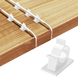 Xuuza 50Pcs Locking Tab Cable Clips, Adhesive Cord Organizer Cable Management Guide for PC Desk Computer Mouse Phone USB Charging Cables Indoor Office Home (White)