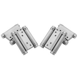 2 Pairs (4Pcs) of 4" Heavty Duty Stainless Steel Cafe Saloon Door Swing Self Closing Double Action Spring Hinges