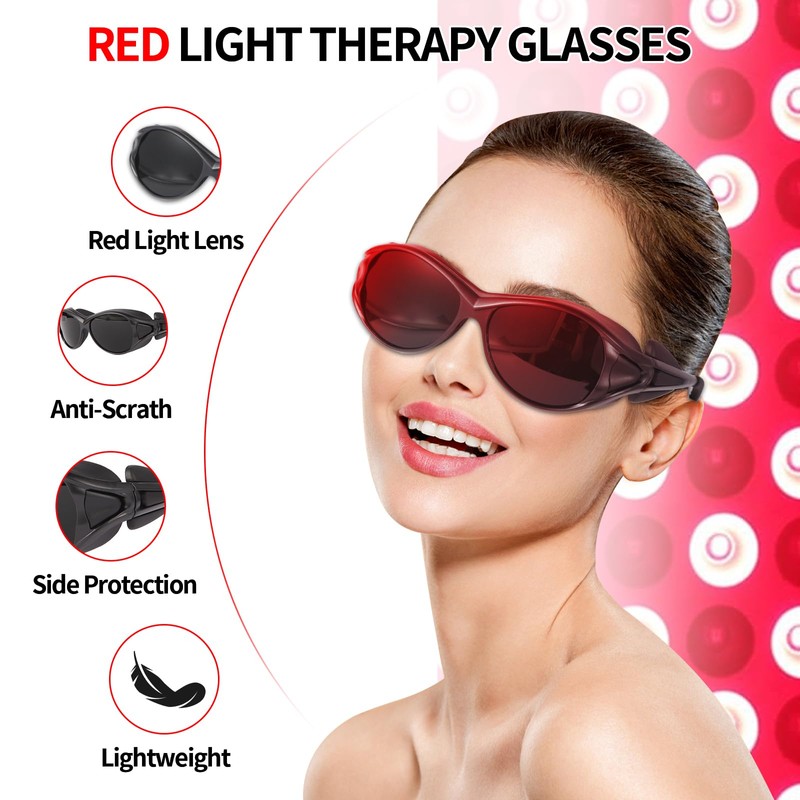 FreeMascot Red Light Therapy Glasses, Laser Safety Glasses IPL 200-2000nm,