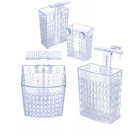4 Pack - Aquarium Plant Holder, Adjustable Clear Aquaponic Planter for Fish Tank with Extendable Hooks & Suction Cups, Transparent Hanging Aquatic Plant Pot for Pothos & Rooted Plants
