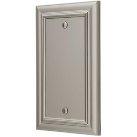 AMERELLE 94BN Continental Single Blank Cast Metal Wallplate in Satin Nickel