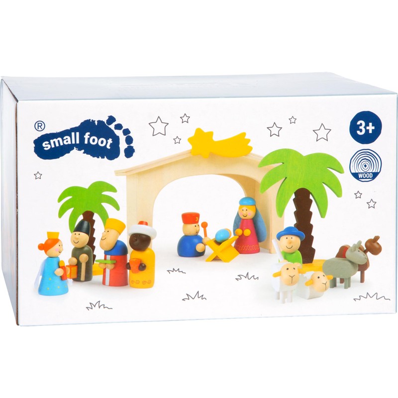 Wooden Christmas Nativity Manger Play Set