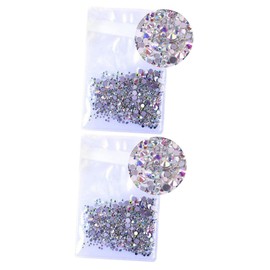 Ipetboom 2sets Rhinestones for Nail Art Crystal Ab Mixed Colors Flat Back Ss10ab 3D Decorations Jewelry Making 1440pcs*2