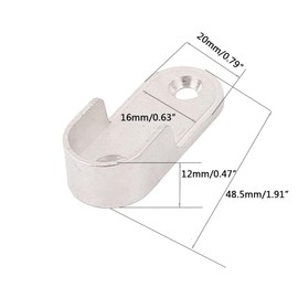 TOP-VIGOR 16mm Dia Oval Closet Rod End Supports, Zinc Alloy 2Pcs Wardrobe Rail Bracket, Hanging Rail Rod Fittings Wardrobe Flange Bracket Holder