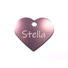 CopterFarm Hundemarke Katzenmarke Herz Haustier Aluminium | Hunde & Katzen | inklusive Gravur | viele Farben | Befestigungsring | leicht - robust (Pink)