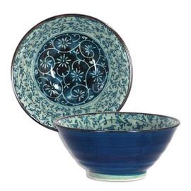 Made in Japan 2 PCS 5.75"D Japanese Chinese Rice Soup Noodle Bowl Manyo Karakusa Made in Japan