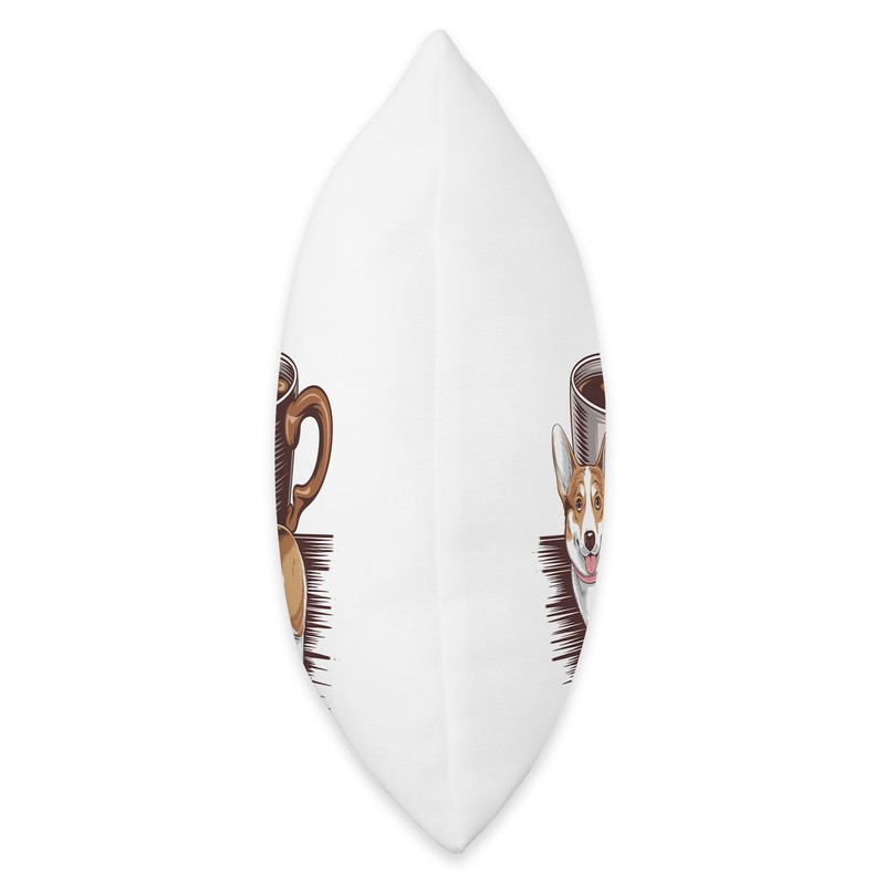 Cute Corgi with Coffee Cup Design - Adorable Gift Throw