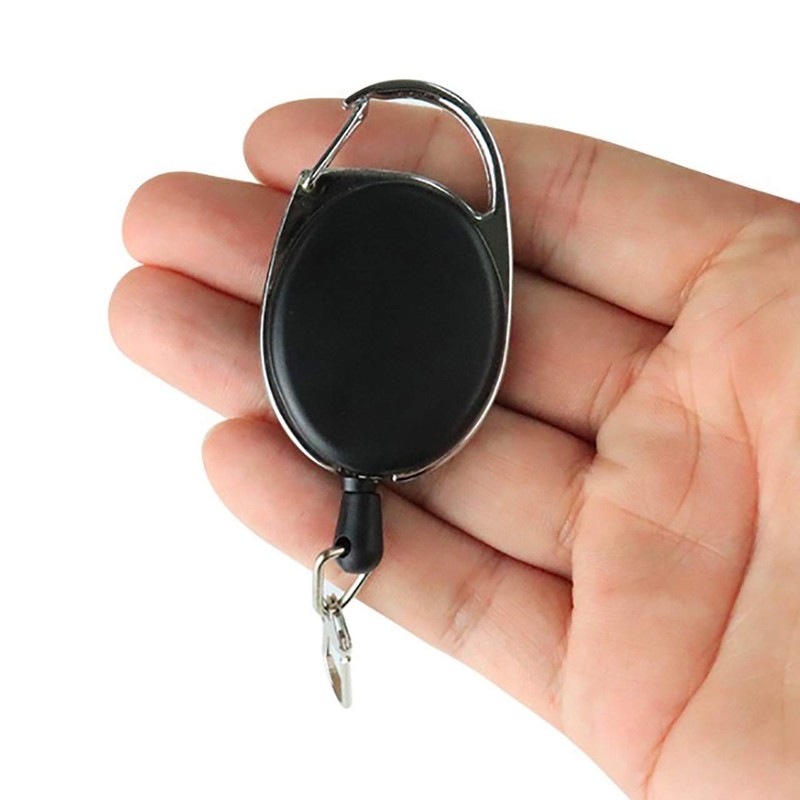 CHROME CRANE Men's Wire Telescopic Key Ring Charm Keychain Black