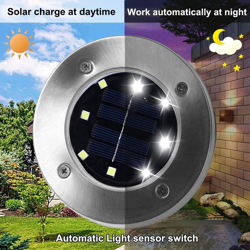 Rayolon Solar Ground Lights, Waterproof Solar Garden Light, Upgraded Outdoor