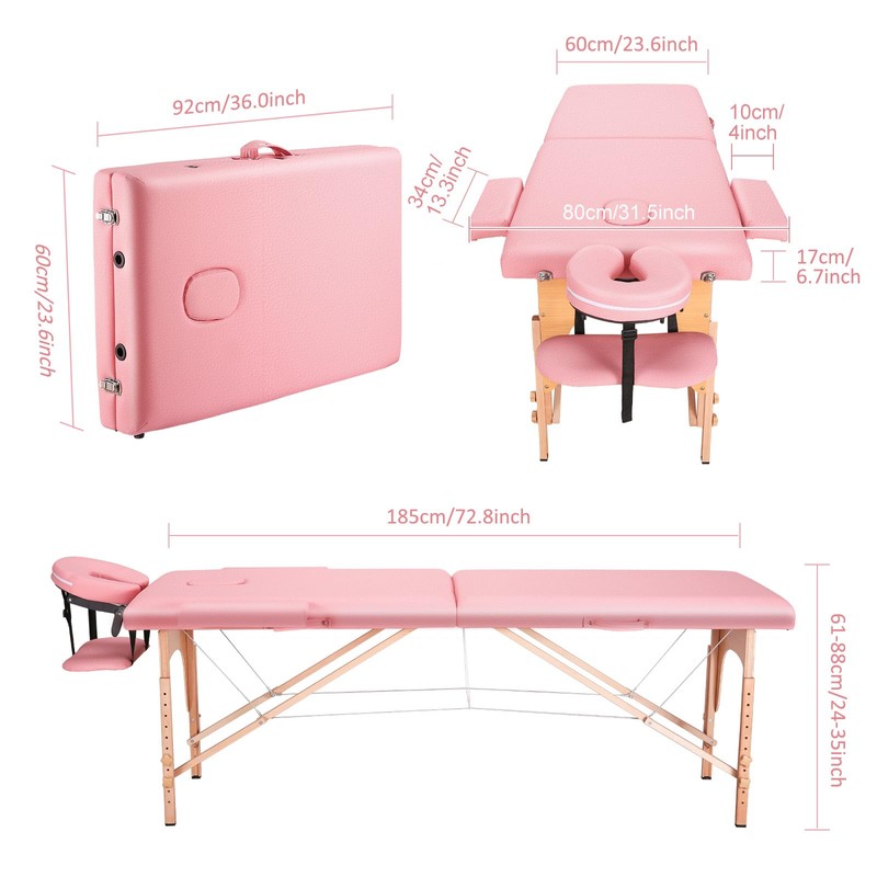 CHRUN Massage Table Portable Wide Massage Bed 84 Inches Spa