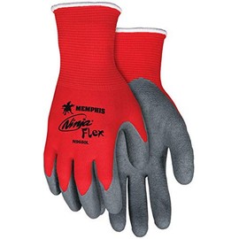 MCR Safety N9680L Ninja Flex Glove, Large, Red/Gray (Pack of 12)