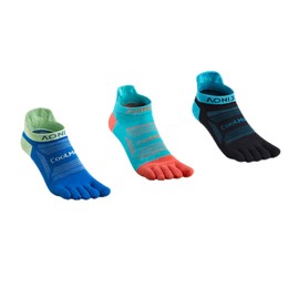 AONIJIE 3 Pairs of Toe Socks Set Non-slip Low-top Injinji Socks for Men and Women for Sports and Running (blue, lake blue, black,Large)