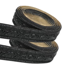 WADILE 360" x 1.57" 3D Wall Edging Self Adhesive, Pattern Molding Peel and Stick Wallpaper Border, Flexible Base Moulding Trim Mirror Border Lines, Black, 4PC