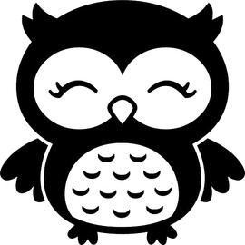 Cute Wise Owl Bird Animal Vinyl Decal Sticker for Car/Window/Wall (White Matt)