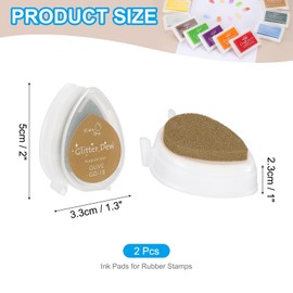 PATIKIL Craft Ink Pads for Stamps, 2 Pcs Washable Finger Print Ink Stamp Pad Color DIY Rainbow for Rubber Stamps Paper Scrapbooking Fabric Wood, Light Green