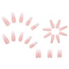 Carufin 24 Pieces Beautiful Rabbit Coffin False Nail Pink Gradual