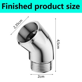 QZKJQDD Shower Head Adapter, G1/2" Shower Head Extension, Solid Brass 135 Degree Shower Elbow Adapter for Shower Head and Hose Extension Arm (Spinable)