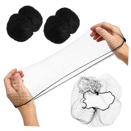 SAFIGLE Invisible Hair Nets 100pcs 50CM Black Elastic Mesh for Women for Ballet Cooking and Sleeping