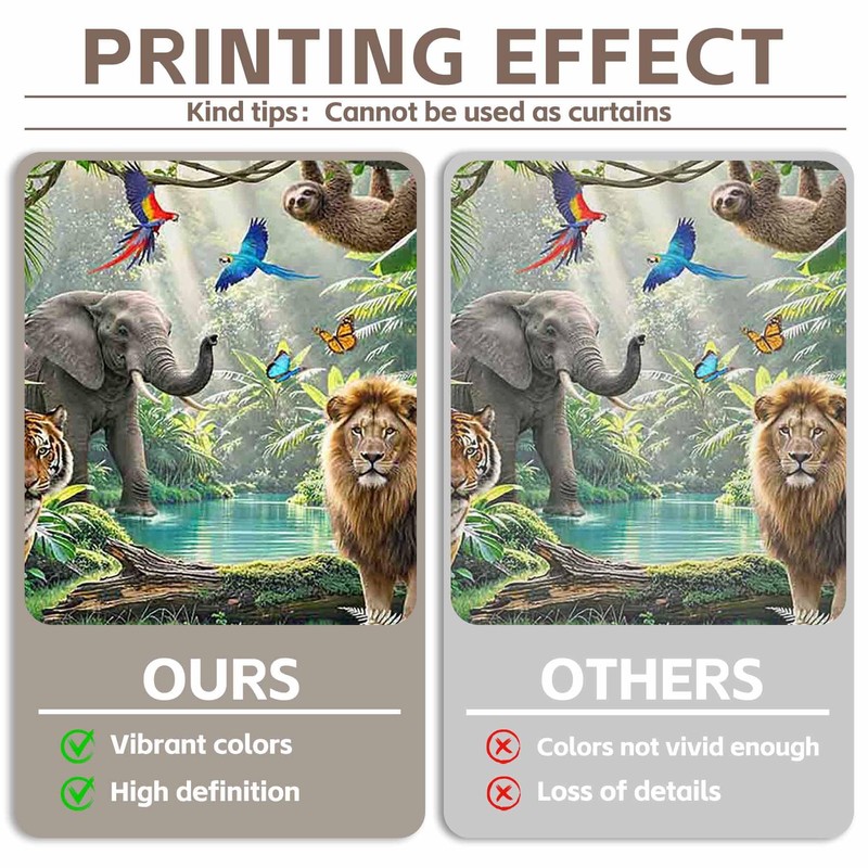YCUCUEI 7x5ft Fabric Rainforest Themed Jungle Safari Photography Backdrop