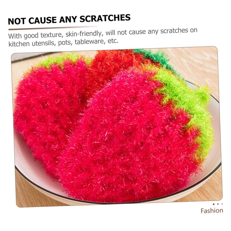 NOLITOY 3Pcs Strawberry Shaped Dish Towels Creative Washing Towels for