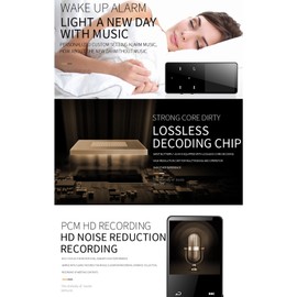 MP3 Player with Bluetooth 5.0, Portable Digital Lossless HiFi Music MP3 MP4 Player for Kids, 1.8 Inch Touch Screen, 300 MAh, Support for Recording Games, (Gold)