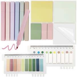 706 Transparent Sticky Notes Tabs with Highlighters, Include 6 Pastel Highlighter Pens No Bleed and 700 Clear Post it Notes for Bible Book Annotation School Office Stationary Supplies Aesthetic