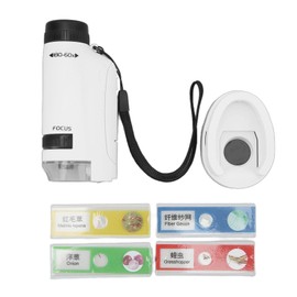 Vbestlife Microscopio de Bolsillo, Pequeño Microscopio de Mano con Redondo 60X a 120X Mini Microscopio de Bolsillo con Luz LED 18ckd7ge