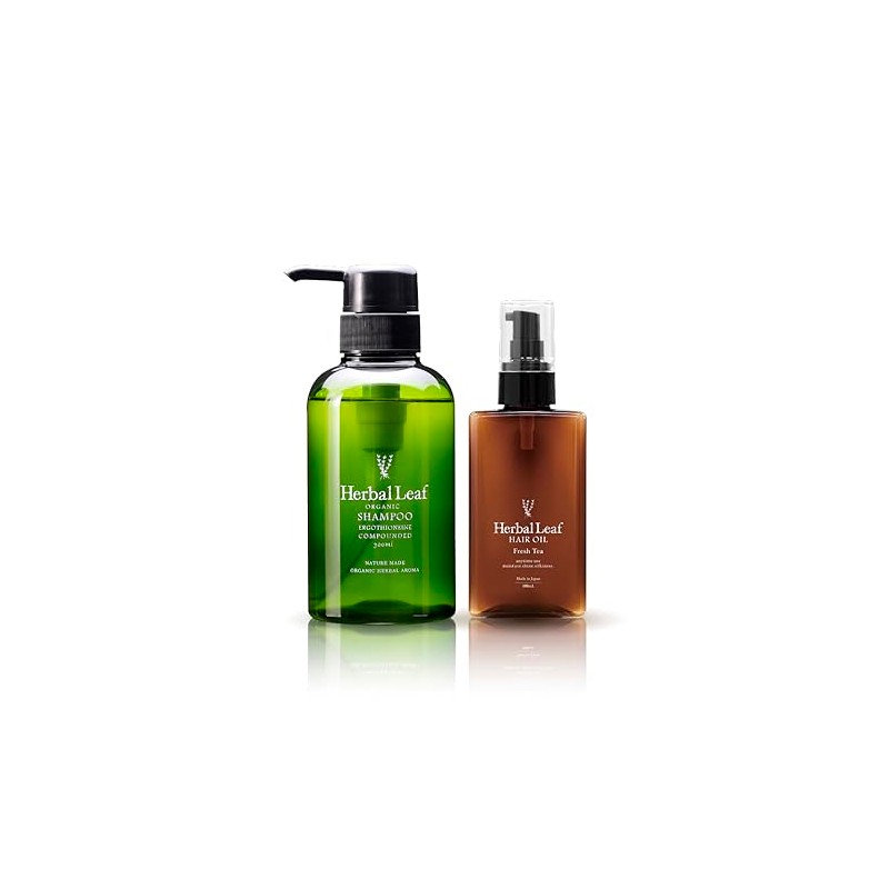 Herbal Leaf Shampoo and Hair Oil Set, 2-Piece Set, Made
