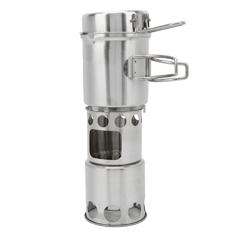 Stainless Steel Cookware Set Portable Camping Stove Cooking Pot Set