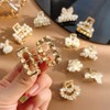 8 fermagli per capelli con perle dorate, piccole clip per