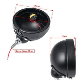 Unbranded 4.5" Black LED Spot Passing Light Housing Bucket Bracket For Harley Road King