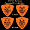 Clayton Duraplex Delrin Rounded Triangle Picks 4 Pack .60 mm