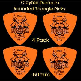 Clayton Duraplex Delrin Rounded Triangle Picks 4 Pack .60 mm