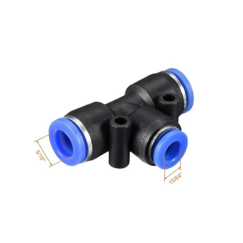 sourcing map Plastic Tee Push to Connect Tube Fittings 5/16"