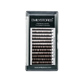EMILYSTORES Lash Eyebrow Extensions Color Brown Thickness 0.10 mm Length 5/6/7/8MM Mixed Sizes One Tray